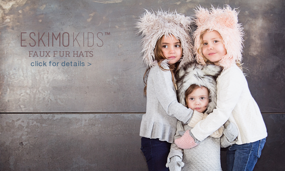 Eskimo Kids faux fur hats are lavish and luxurious for the entire family! Designed to emulate the perfect color and softness of genuine fur.